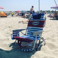 beach chair on crane's beach, massachusetts